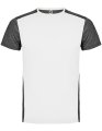 Heren Sportshirt Roly Zolder Wit-Heather Zwart